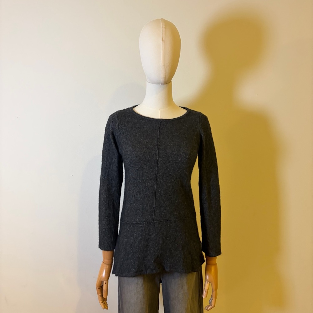 Benedetta B. Dark Gray Merino Wool–Cashmere Blend Tunic (Size S)
